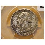 GEM! PCGS 1963 Washington Silver 25c in MS65