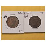 Two Braided Hair Large Cents