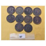 Ten Mixed US Large Cents