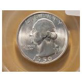 GEM! PCGS 1950-S Washington Silver 25c in MS66