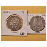 Two Better Date Morgan Silver Dollars