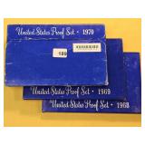 Three US Mint Silver Proof Sets