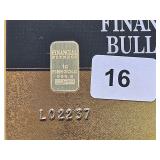 GOLD! FFBR 1 Gram .999 Fine Gold Bar