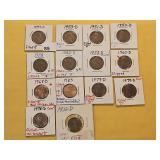 Fourteen Lincoln Cents