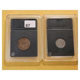 Two Cent and Three Cent Pieces