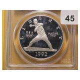 PCGS 1992-S US Silver Dollar in PR69DCAM