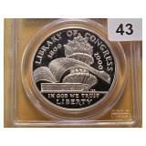 PCGS 2000 US Silver Dollar in PR69DCAM