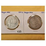 Two Better Date Morgan Silver Dollars