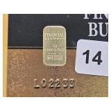 GOLD! FFBR 1 Gram .999 Fine Gold Bar