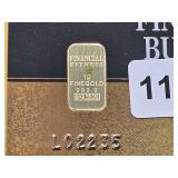 GOLD! FFBR 1 Gram .999 Fine Gold Bar