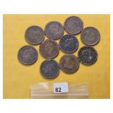 Ten Mixed Braided Hair Large Cents