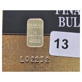 GOLD! FFBR 1 Gram .999 Fine Gold Bar
