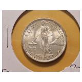 BU 1945 Philippines Silver Half Dollar