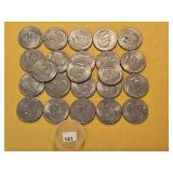 Twenty-three Clad Eisenhower Dollars