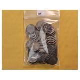 Fifty Mixed US Nickels