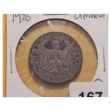1926 German Silver 2 Marks