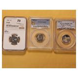 Three Graded US Nickels