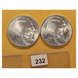 Two 1-Troy Ounce .999 Fine Silver Rounds