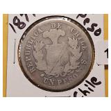 1877 Chile Silver 1 Peso