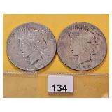 Two Morgan Silver Dollars