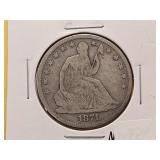 1871-S Seated Liberty Silver Half Dollar