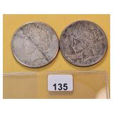 Two Morgan Silver Dollars