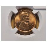 GEM! NGC 1949-D Wheat Cent in MS66 RD