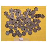 Seventy-one Jefferson Wartime Silver Nickels