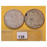 Two Morgan Silver Dollars