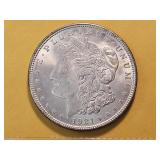 AU+ 1921 Morgan Silver Dollar