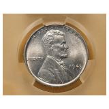 GEM! CACG 1943 Steel Wheat Cent in MS66
