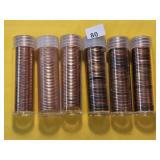Six Mixed Rolls of Lincoln Cents