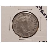 1881 Chile Silver 20 Centavos