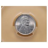 GEM! CACG 1943 Steel Wheat Cent in MS66