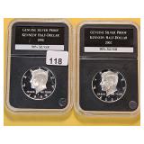 Two GEM Proof Kennedy Silver Half Dollars