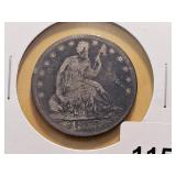 1853 Seated Liberty Silver Half Dollar