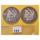 Two Morgan Silver Dollars