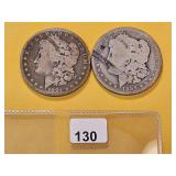 Two Morgan Silver Dollars