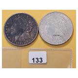 Two Morgan Silver Dollars