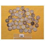 Forty-three Mixed US Silver Dimes