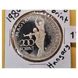 GEM Proof 1980 Hungary Silver 200 Forint