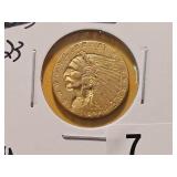 GOLD! Brilliant AU 1923 Indian Head $2.5 Gold