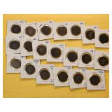 Twenty Mixed Canadian Large Cents