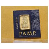 GOLD! PAMP 1 Gram .999 Fine Gold Bar
