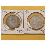 Two India Silver Rupees