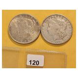 Morgan and Peace Silver Dollars