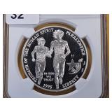 NGC 1995 Olympics Silver Dollar in GEM BU
