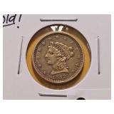 GOLD! Brilliant AU 1852 Liberty Head $2.5 Gold