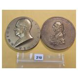 Two Large Bronze Presidential Medals