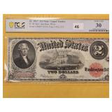 PCGS Series 1917 $2 US Note in VF30